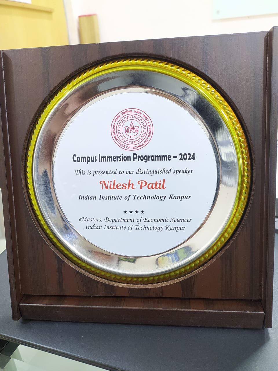 IIT Kanpur Campus Immersion Programme distinguished speaker award